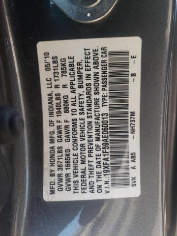Photo 10 from auction – 2010 HONDA CIVIC LX with VIN 19XFA1F59AE060013