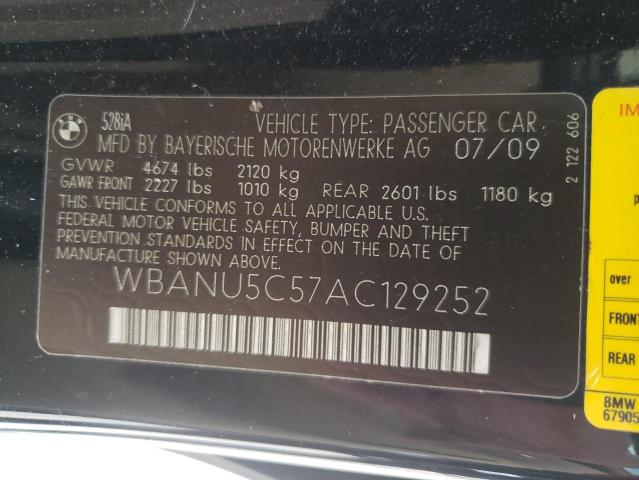 Photo 10 from auction – 2010 BMW 528 I with VIN WBANU5C57AC129252