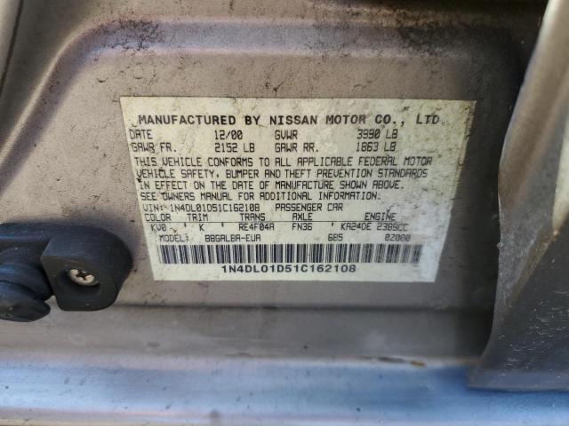 Photo 10 from auction – 2001 NISSAN ALTIMA XE with VIN 1N4DL01D51C162108