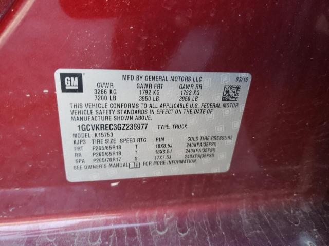 Photo 10 from auction – 2016 CHEVROLET SILVERADO with VIN 1GCVKREC3GZ236977