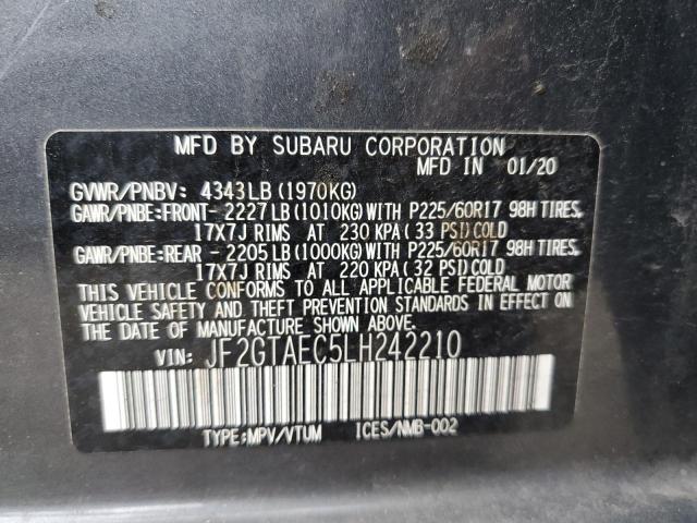 Photo 10 from auction – 2020 SUBARU CROSSTREK with VIN JF2GTAEC5LH242210