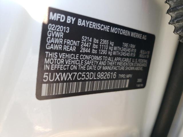 Photo 10 from auction – 2013 BMW X3 XDRIVE3 with VIN 5UXWX7C53DL982616