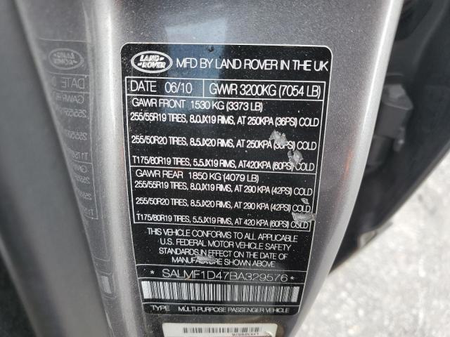 Photo 10 from auction – 2011 LAND ROVER RANGE ROVE with VIN SALMF1D47BA329576
