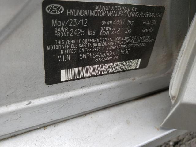 Photo 10 from auction – 2013 HYUNDAI SONATA SE with VIN 5NPEC4AB5DH534656