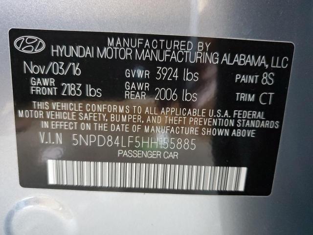 Photo 10 from auction – 2017 HYUNDAI ELANTRA with VIN 5NPD84LF5HH155885