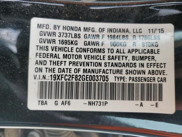 Photo 10 from auction – 2016 HONDA CIVIC EX with VIN 19XFC2F82GE003705