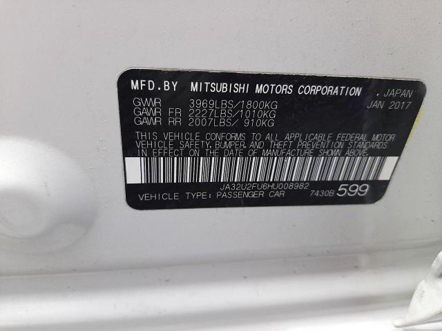 Photo 10 from auction – 2017 MITSUBISHI LANCER ES with VIN JA32U2FU6HU008982