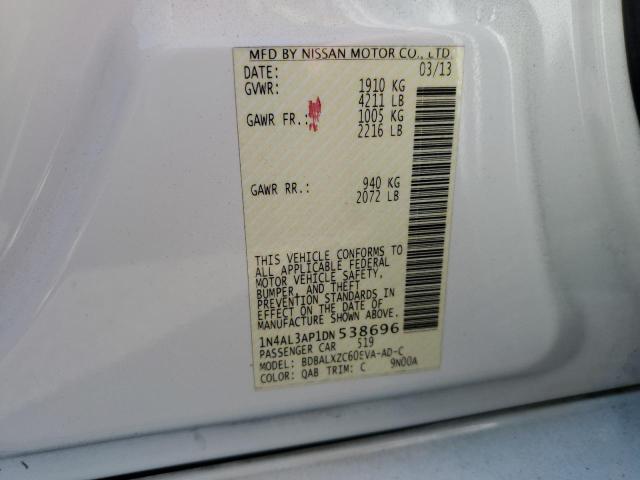Photo 10 from auction – 2013 NISSAN ALTIMA 2.5 with VIN 1N4AL3AP1DN538696
