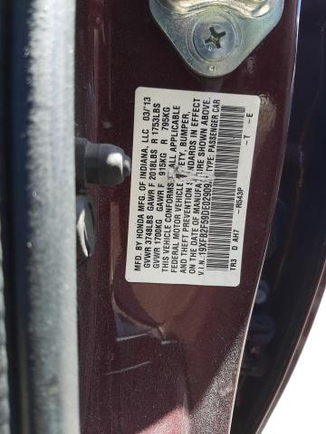 Photo 10 from auction – 2013 HONDA CIVIC LX with VIN 19XFB2F59DE029092