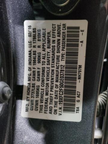 Photo 10 from auction – 2016 HONDA CIVIC LX with VIN 19XFC2F50GE037812