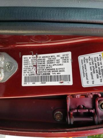 Photo 10 from auction – 2007 HONDA CR-V EX with VIN 5J6RE48587L008396