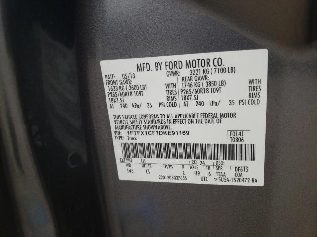 Photo 10 from auction – 2013 FORD F150 SUPER with VIN 1FTFX1CF7DKE91169