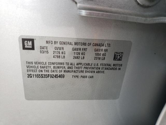 Photo 10 from auction – 2015 CHEVROLET IMPALA LTZ with VIN 2G1165S35F9245469