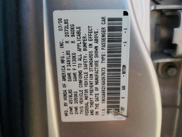 Photo 10 from auction – 2006 ACURA 3.2TL with VIN 19UUA66216A067673
