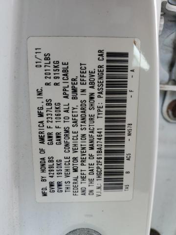 Photo 10 from auction – 2011 HONDA ACCORD se with VIN 1HGCP2F61BA074641