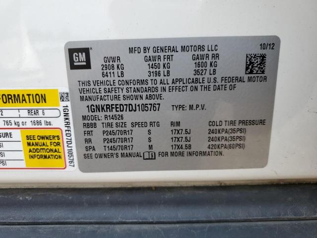Photo 10 from auction – 2013 CHEVROLET TRAVERSE L with VIN 1GNKRFED7DJ105767