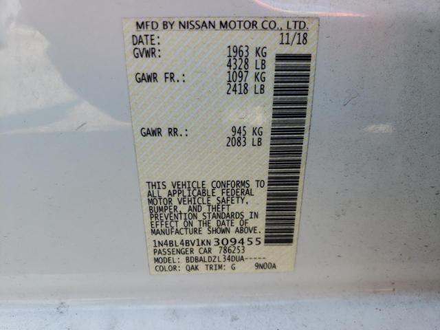 Photo 10 from auction – 2019 NISSAN ALTIMA S with VIN 1N4BL4BV1KN309455