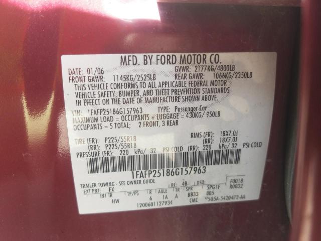 Photo 10 from auction – 2006 FORD FIVE HUNDR with VIN 1FAFP25186G157963