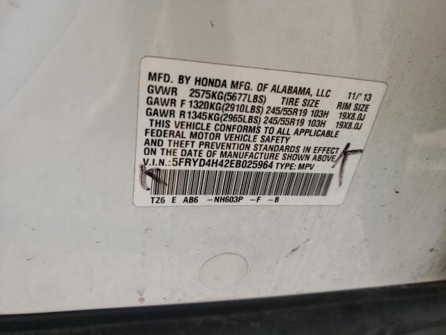 Photo 10 from auction – 2014 ACURA MDX TECHNO with VIN 5FRYD4H42EB025964
