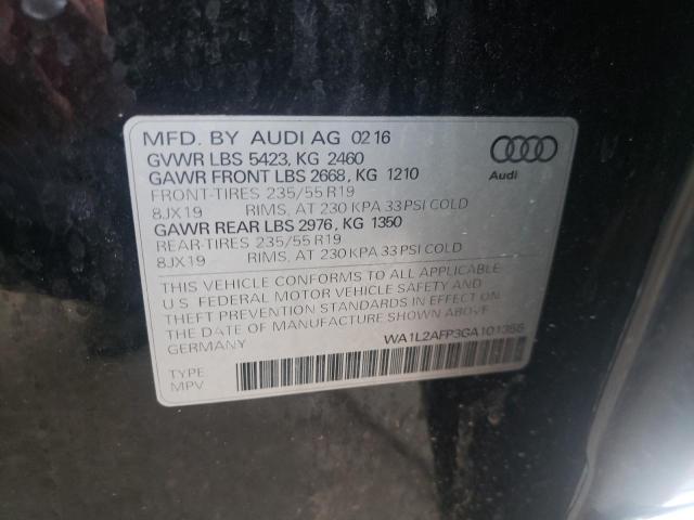 Photo 10 from auction – 2016 AUDI Q5 PREMIUM with VIN WA1L2AFP3GA101355