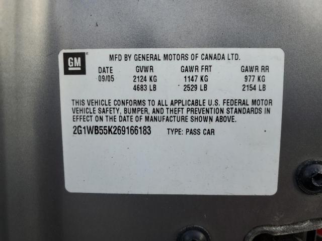 Photo 10 from auction – 2006 CHEVROLET IMPALA LS with VIN 2G1WB55K269166183