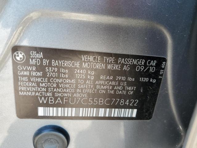 Photo 10 from auction – 2011 BMW 535 XI with VIN WBAFU7C55BC778422