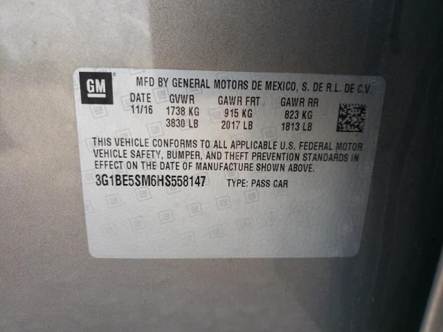Photo 10 from auction – 2017 CHEVROLET CRUZE LT with VIN 3G1BE5SM6HS558147