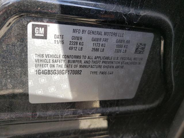 Photo 10 from auction – 2016 BUICK LACROSSE with VIN 1G4GB5G38GF170082