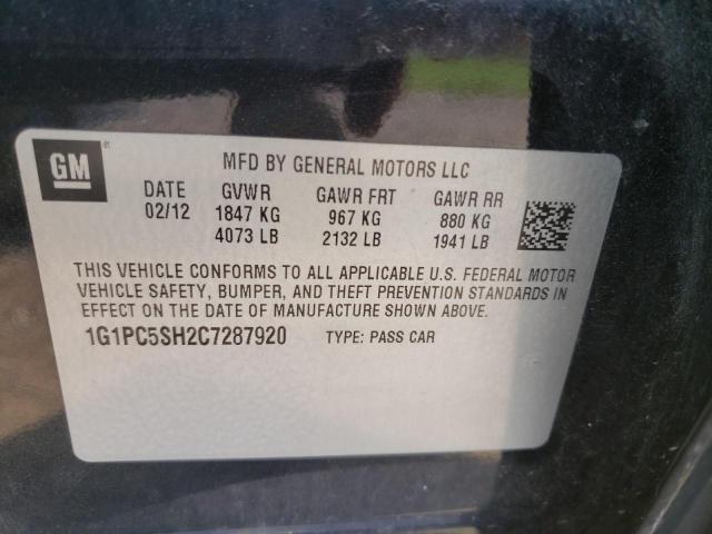 Photo 10 from auction – 2012 CHEVROLET CRUZE LS with VIN 1G1PC5SH2C7287920