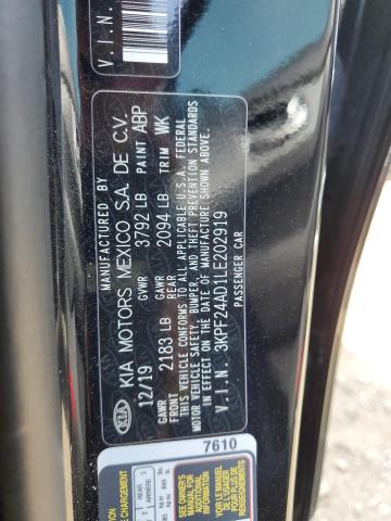 Photo 10 from auction – 2020 KIA FORTE FE with VIN 3KPF24AD1LE202919