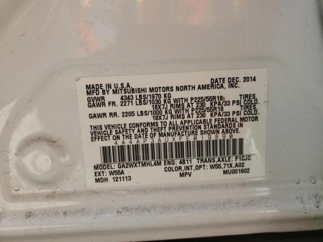 Photo 10 from auction – 2015 MITSUBISHI OUTLANDER with VIN 4A4AP3AUXFE019890