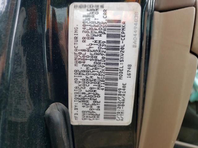 Photo 10 from auction – 2001 TOYOTA CAMRY CE with VIN 4T1BG22K91U072139