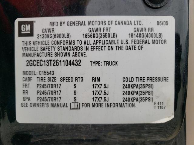 Photo 10 from auction – 2006 CHEVROLET SILVERADO with VIN 2GCEC13T261104432