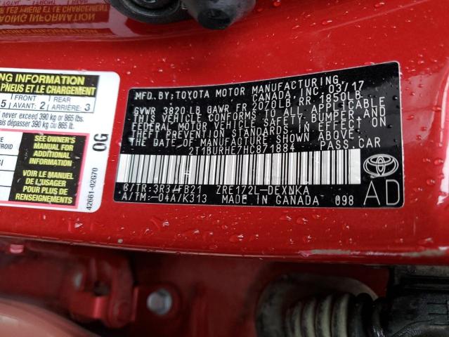 Photo 10 from auction – 2017 TOYOTA COROLLA L with VIN 2T1BURHE7HC871884