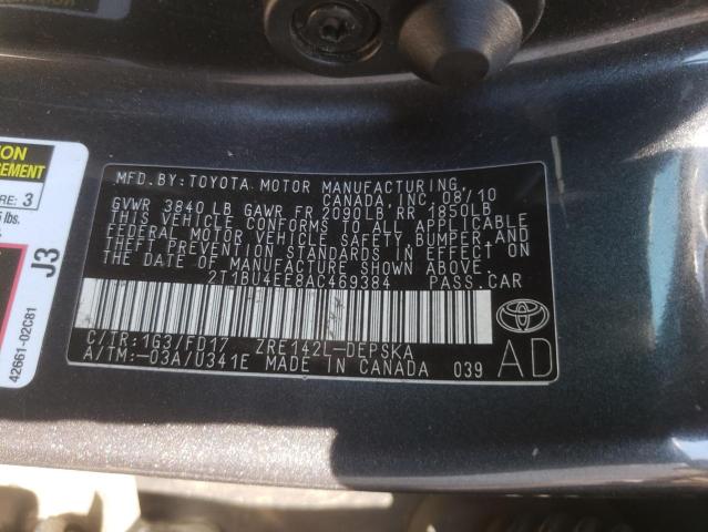 Photo 10 from auction – 2010 TOYOTA COROLLA with VIN 2T1BU4EE8AC469384