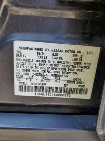 Photo 10 from auction – 2005 NISSAN ALTIMA S with VIN 1N4AL11D45C206873