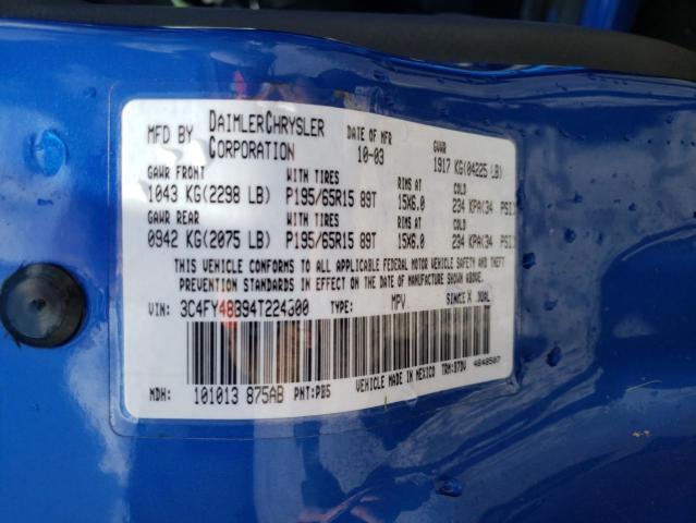 Photo 10 from auction – 2004 CHRYSLER PT CRUISER with VIN 3C4FY48B94T224800