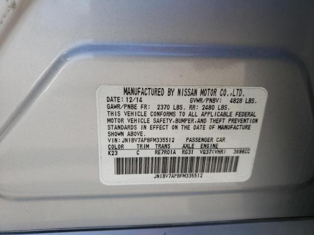 Photo 10 from auction – 2015 INFINITI Q50 BASE with VIN JN1BV7AP8FM335512