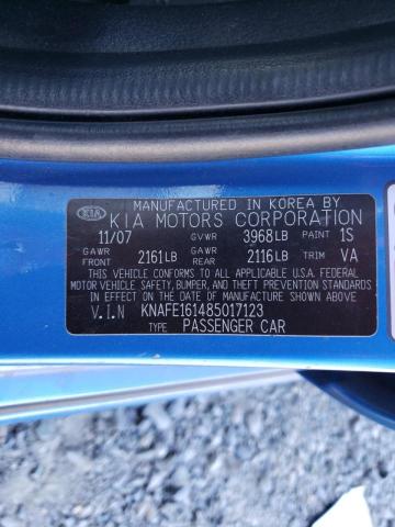Photo 10 from auction – 2008 KIA SPECTRA5 5 with VIN KNAFE161485017123