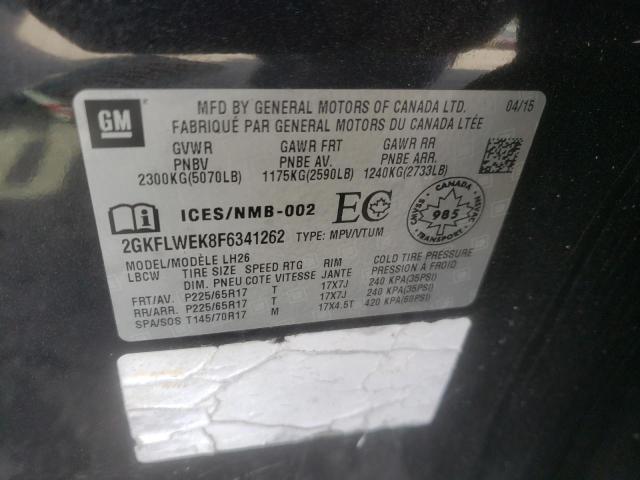 Photo 10 from auction – 2015 GMC TERRAIN SL with VIN 2GKFLWEK8F6341262