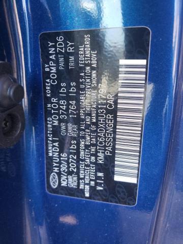 Photo 10 from auction – 2017 HYUNDAI VELOSTER with VIN KMHTC6ADXHU311797