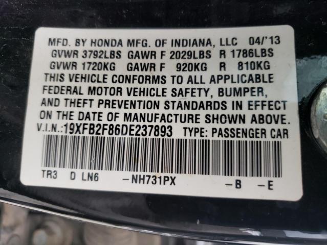 Photo 10 from auction – 2013 HONDA CIVIC EX with VIN 19XFB2F86DE237893