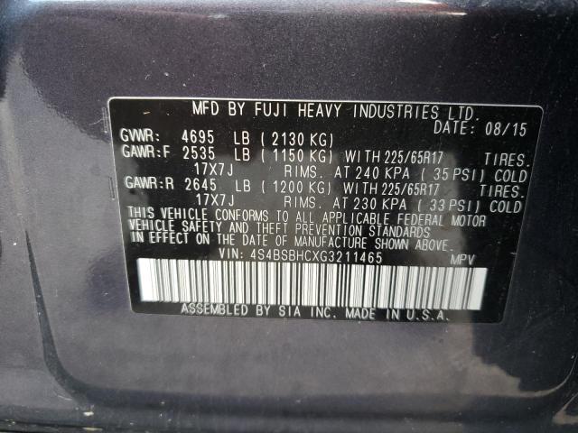 Фото 10 с аукциона – 2016 SUBARU OUTBACK 2. с VIN 4S4BSBHCXG3211465
