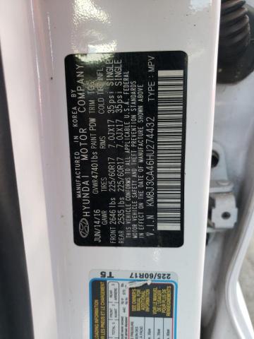 Photo 10 from auction – 2017 HYUNDAI TUCSON LIM with VIN KM8J3CA46HU274432