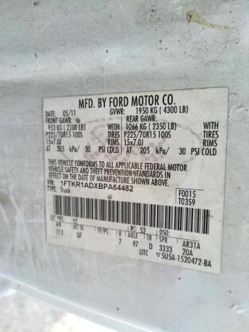 Photo 10 from auction – 2011 FORD RANGER with VIN 1FTKR1ADXBPA64482