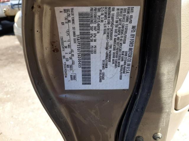 Photo 10 from auction – 2002 FORD TAURUS SES with VIN 1FAFP55U72A200455