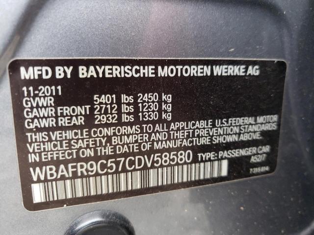 Photo 10 from auction – 2012 BMW 550 I with VIN WBAFR9C57CDV58580