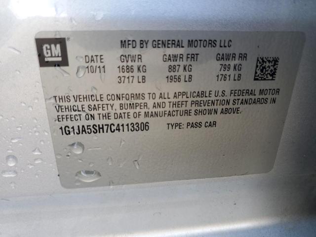 Photo 10 from auction – 2012 CHEVROLET SONIC LS with VIN 1G1JA5SH7C4113306