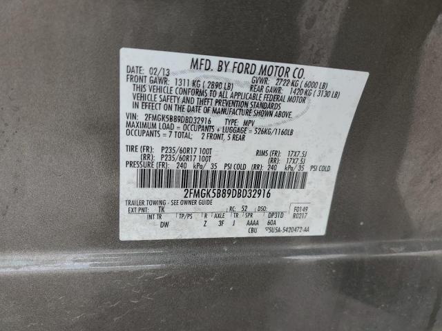 Photo 10 from auction – 2013 FORD FLEX SE with VIN 2FMGK5B89DBD32916