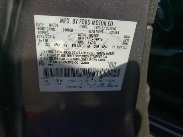 Photo 10 from auction – 2009 FORD ESCAPE XLT with VIN 1FMCU03G09KC12260